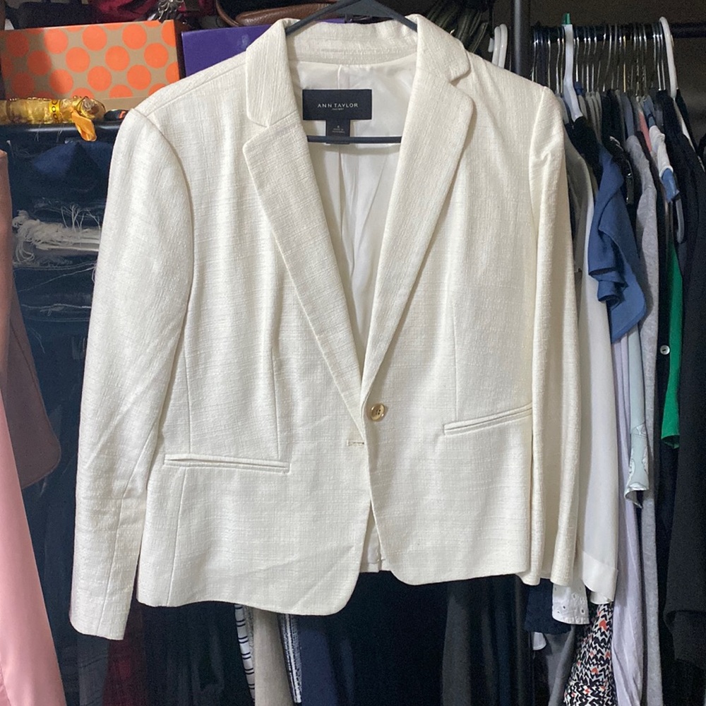 Ann Taylor White Blazer